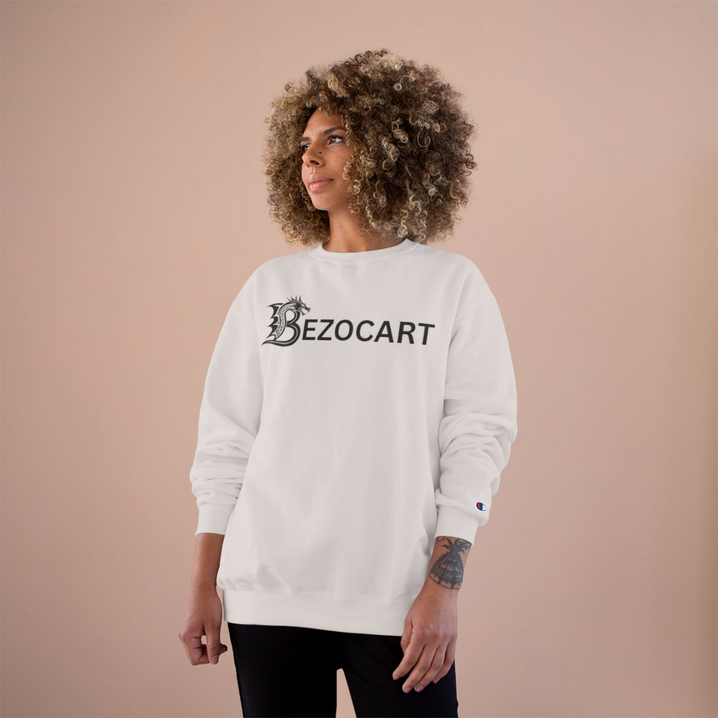 Bezocart Sweatshirt — White Champion Crewneck