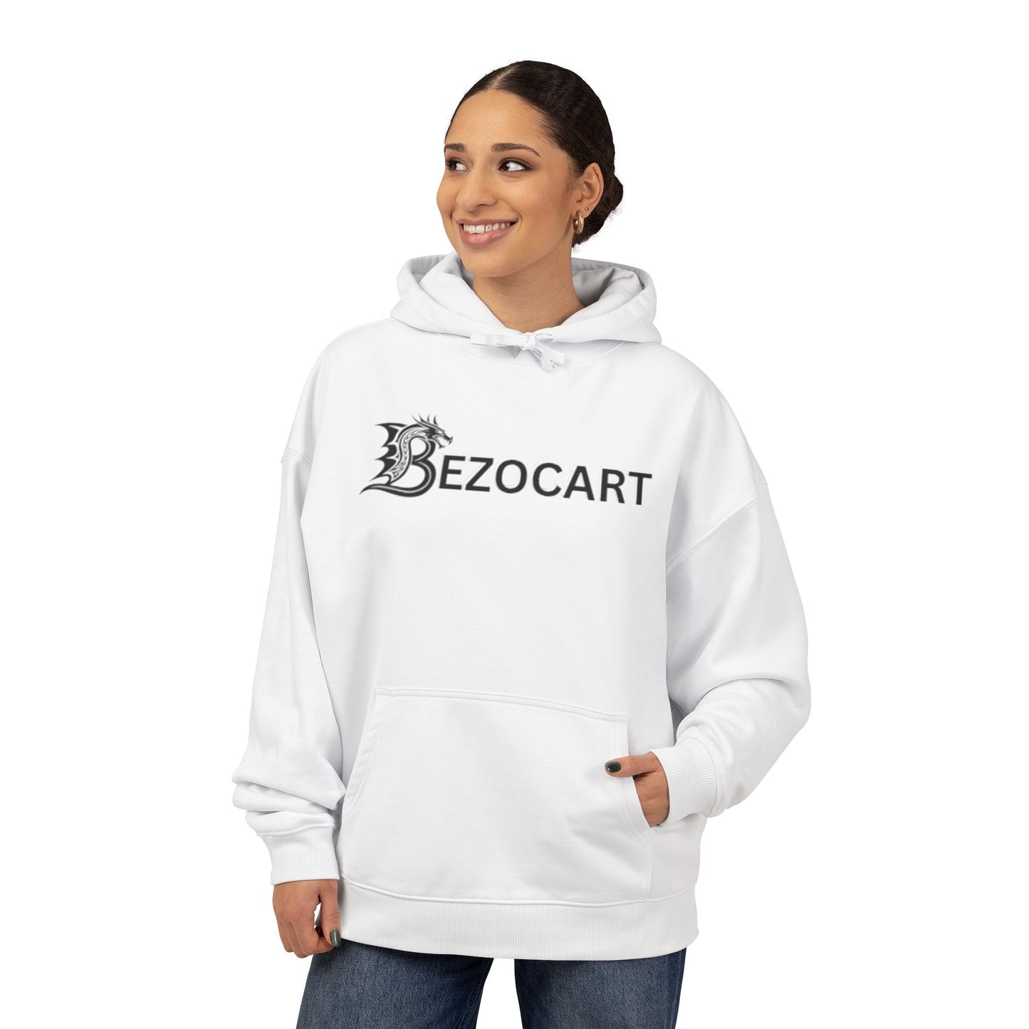 BezoCart Hoodie — Organic Relaxed White Pullover