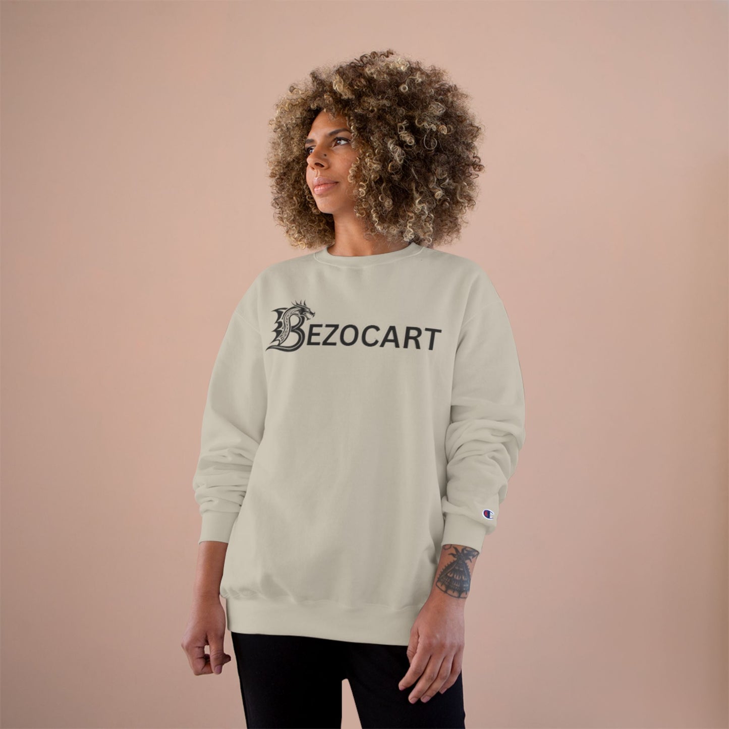 Bezocart Sweatshirt — White Champion Crewneck