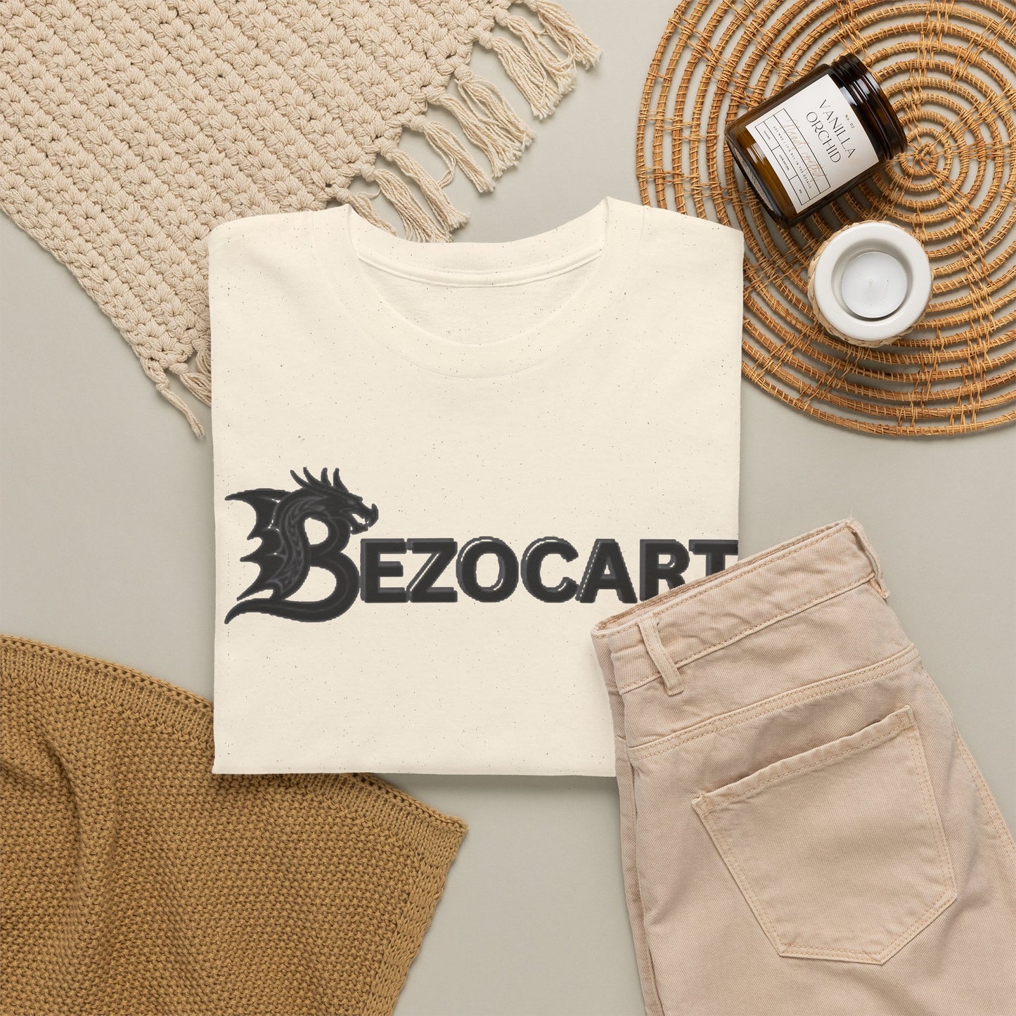 Bezocart Tee — Minimalist White Graphic T-Shirt