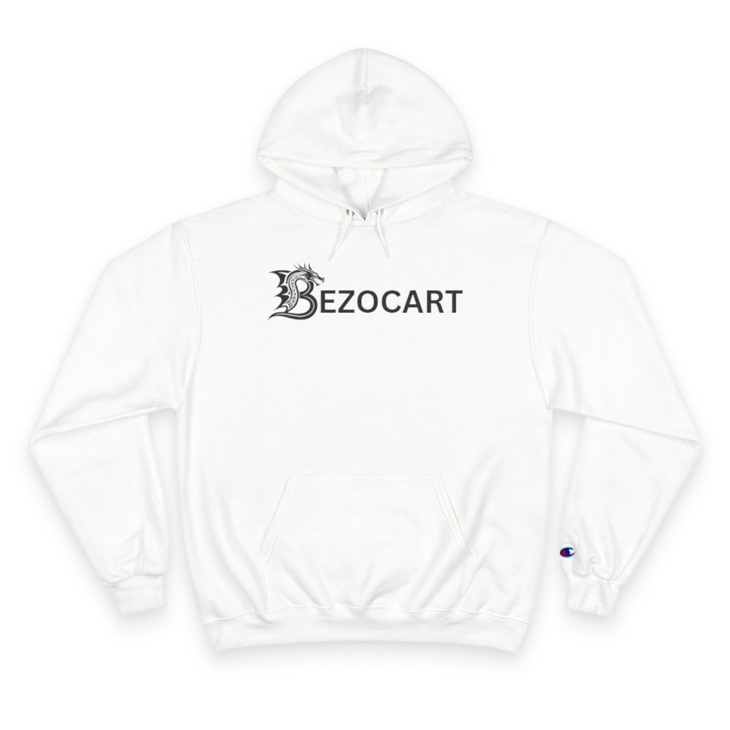 Bezocart Hoodie — Minimal White Champion-Style Pullover