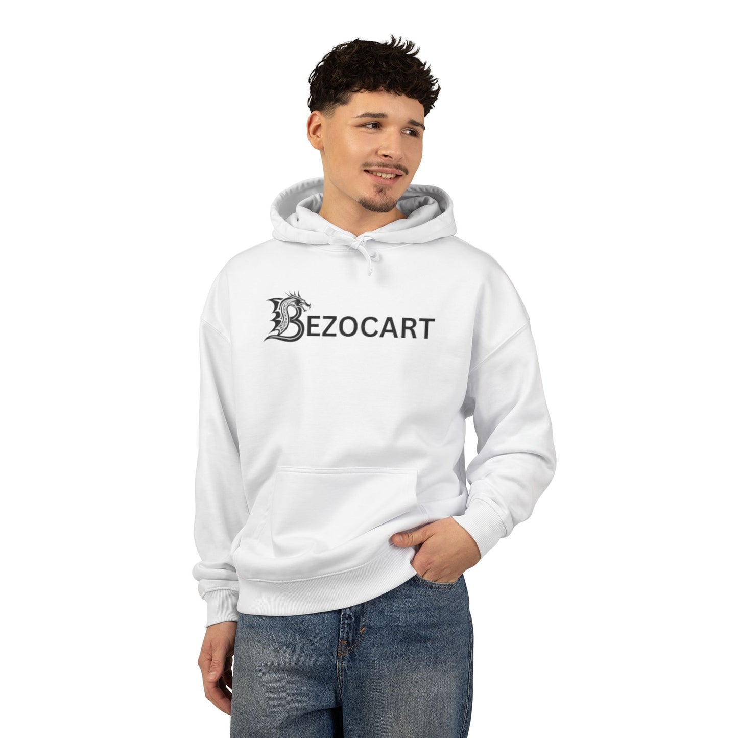 BezoCart Hoodie — Organic Relaxed White Pullover